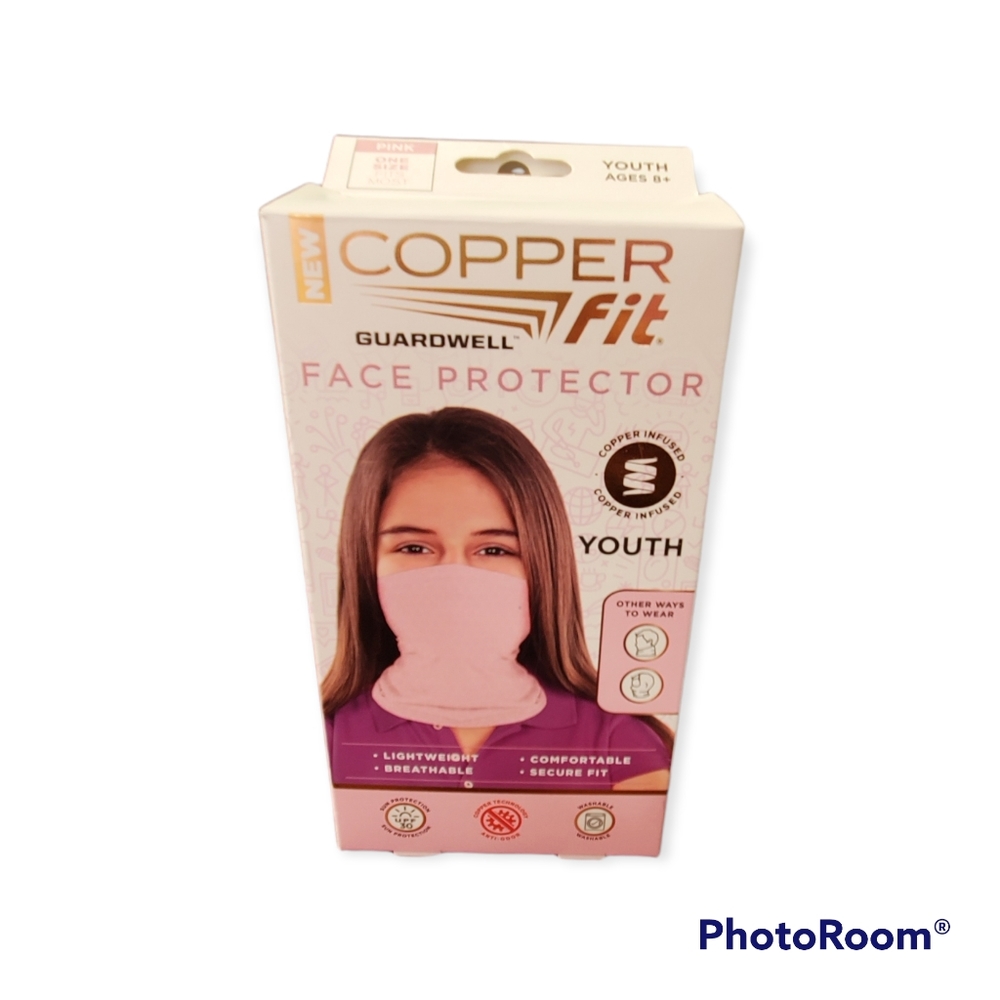 New Copper Fit Face Protector Youth 8+ Pink to RoseGold in color New in Box